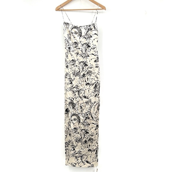 Reformation Dresses & Skirts - Reformation Frankie Silk Maxi Vogue Dress size 0 gown new with tags black white